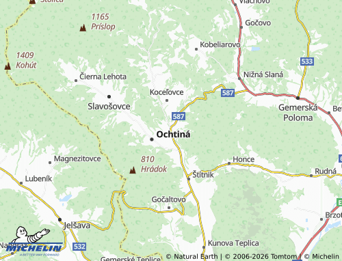 MICHELIN Roštár map - ViaMichelin