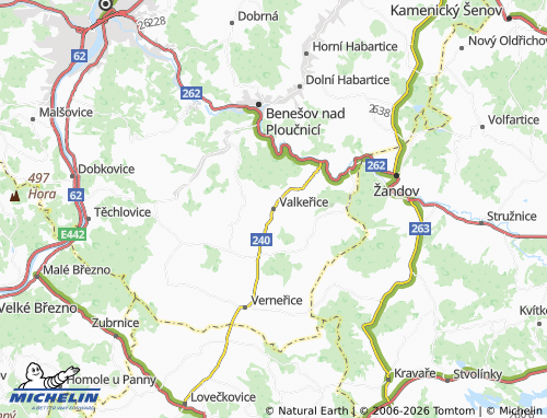 Mapa MICHELIN Valkeřice - ViaMichelin
