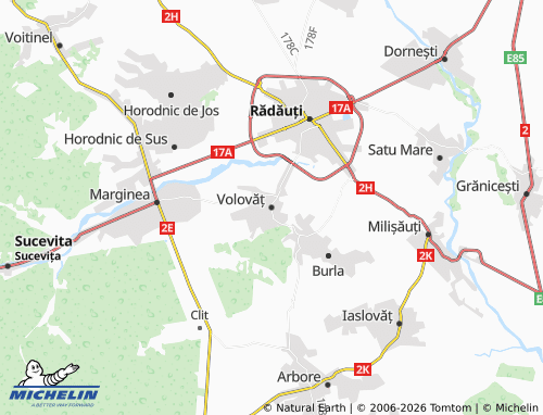 MICHELIN Volovăț map - ViaMichelin