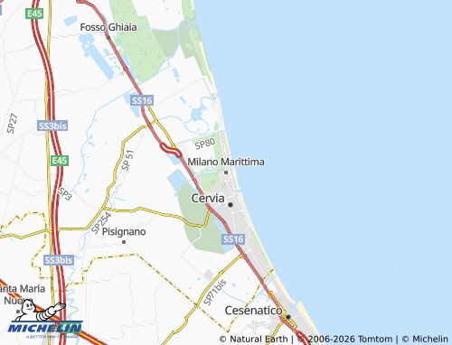 MICHELIN Milano Marittima map - ViaMichelin