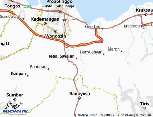 MICHELIN Tegal Siwalan map - ViaMichelin