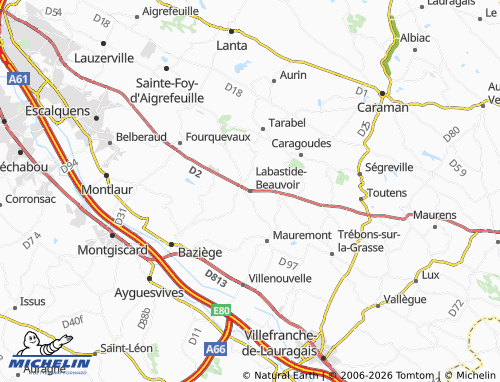 Carte MICHELIN Labastide-Beauvoir - ViaMichelin