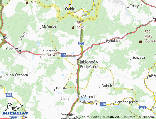 Mapa MICHELIN Jablonné v Podještědí - ViaMichelin