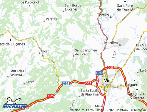Carte MICHELIN Sant Bartomeu del Grau - ViaMichelin