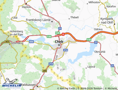 Mappa MICHELIN Cheb - ViaMichelin