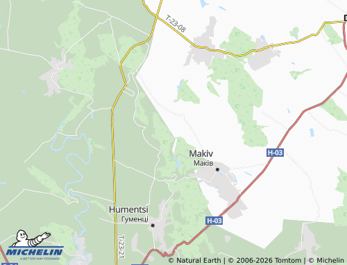 MICHELIN Chechelnyk map - ViaMichelin