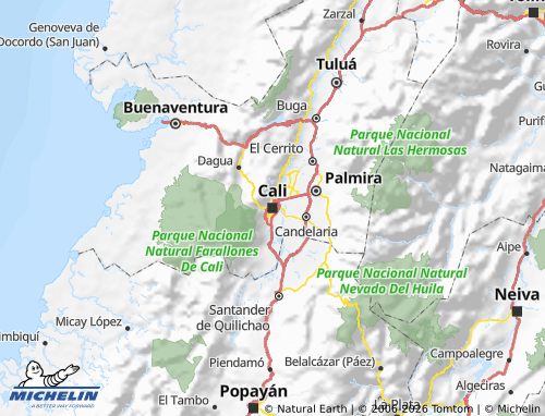 Carte MICHELIN Valle del Cauca - ViaMichelin