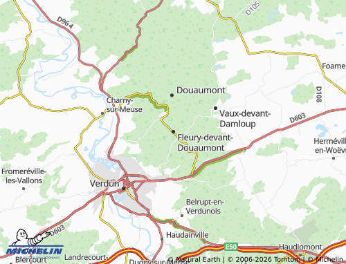 MICHELIN-Landkarte Fleury-devant-Douaumont - ViaMichelin
