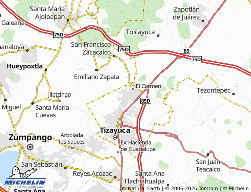 MICHELIN-Landkarte Haciendas de Tizayuca - ViaMichelin