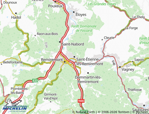 MICHELIN-Landkarte Saint-Étienne-lès-Remiremont - ViaMichelin