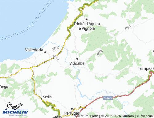 MICHELIN Viddalba map - ViaMichelin