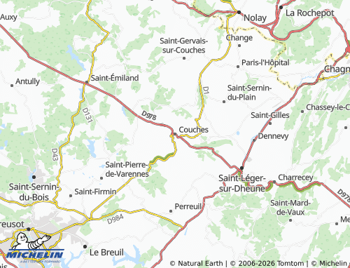 MICHELIN Couches map - ViaMichelin
