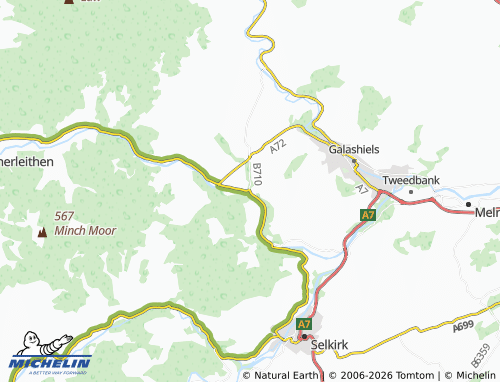 Carte MICHELIN Caddonfoot - ViaMichelin