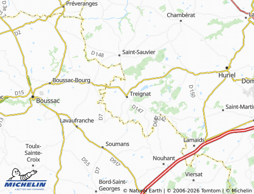 Mapa MICHELIN Treignat - ViaMichelin