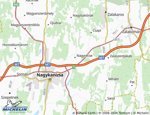MICHELIN Nagyrécse map - ViaMichelin