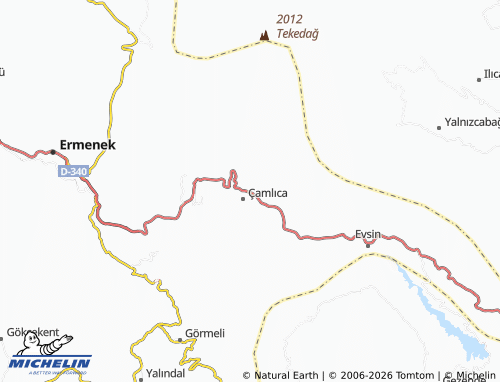 MICHELIN Gökçeseki map - ViaMichelin