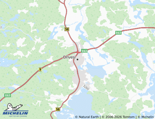 MICHELIN-Landkarte Orivesi - ViaMichelin