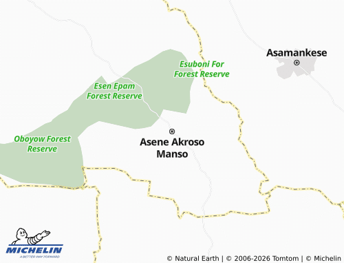 Mapa MICHELIN Asene Akroso Manso - ViaMichelin