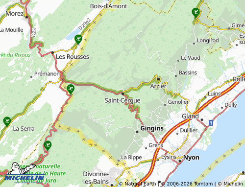 Carte MICHELIN Saint-Cergue - ViaMichelin