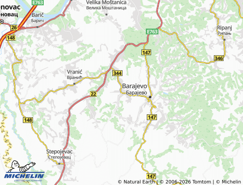 Mapa MICHELIN Baćevac - ViaMichelin