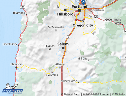 Kaart MICHELIN Oregon - ViaMichelin