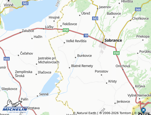 MICHELIN Bunkovce map - ViaMichelin