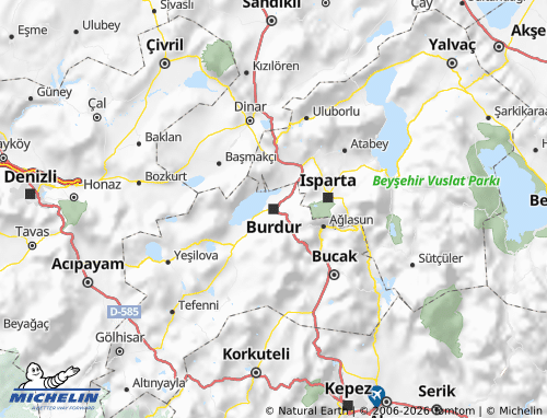 Mappa MICHELIN Burdur - ViaMichelin