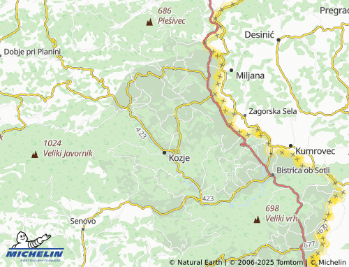 MICHELIN-Landkarte Ješovec pri Kozjem - ViaMichelin