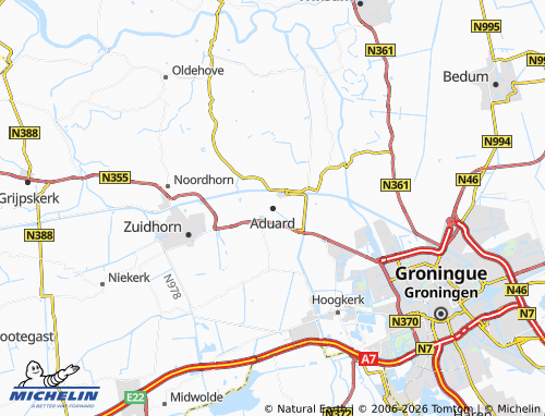 MICHELIN Aduard map - ViaMichelin