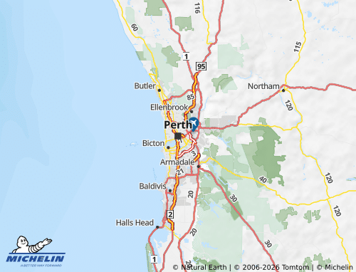 Mappa MICHELIN Australia Occidentale - ViaMichelin