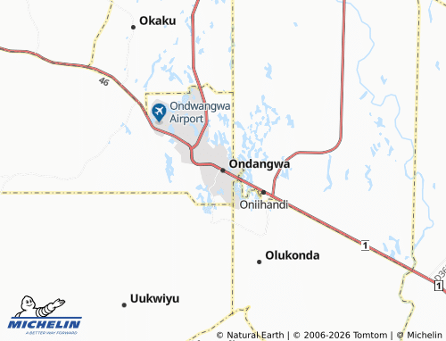 MICHELIN-Landkarte Ondangwa - ViaMichelin