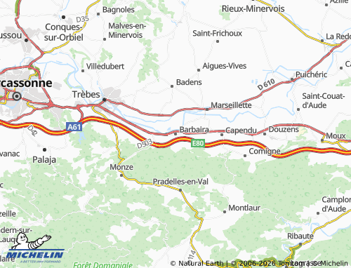 Mapa MICHELIN Barbaira - ViaMichelin
