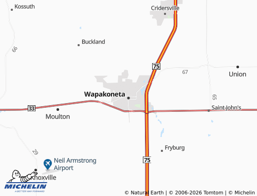 Carte MICHELIN Wapakoneta - ViaMichelin