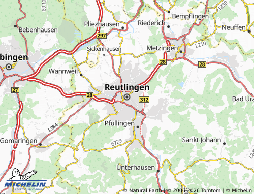 MICHELIN Reutlingen map - ViaMichelin