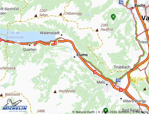 MICHELIN Flums map - ViaMichelin
