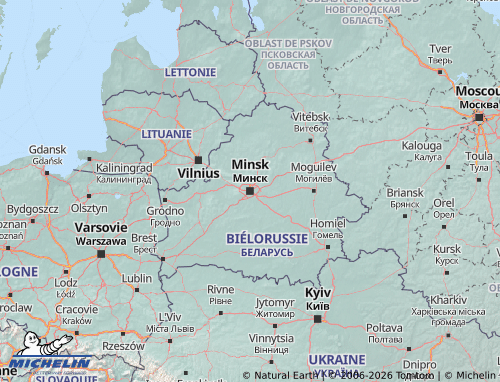 Kaart MICHELIN Wit-Rusland - ViaMichelin