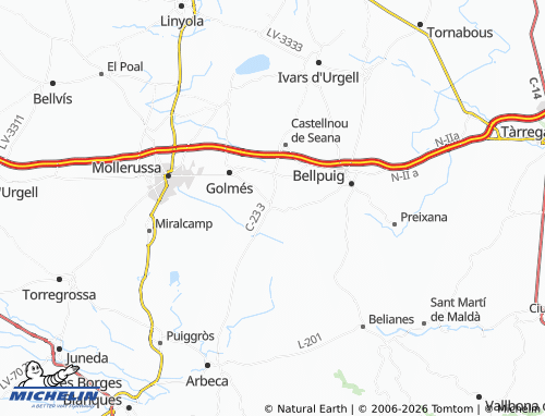 MICHELIN-Landkarte Vilanova de Bellpuig - ViaMichelin
