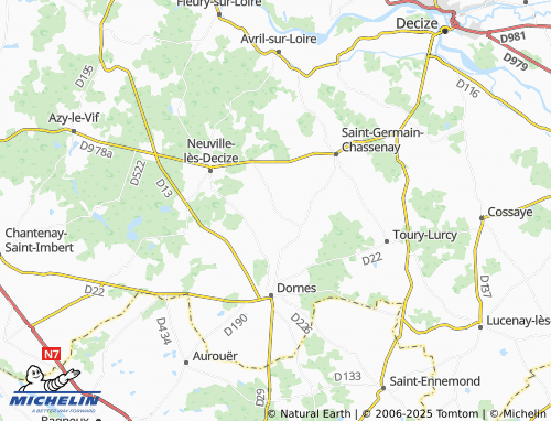 Carte MICHELIN Saint-Parize-en-Viry - ViaMichelin