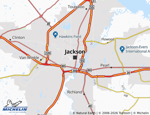 Kaart MICHELIN Jackson - ViaMichelin