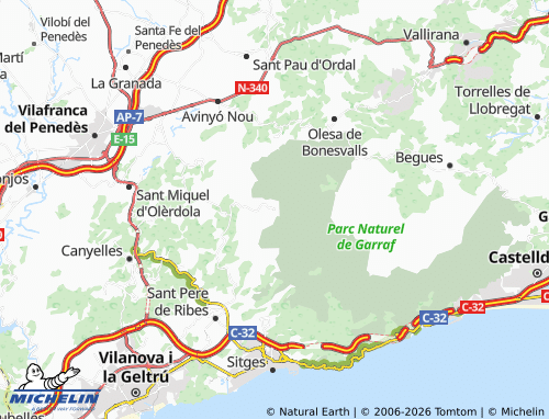 MICHELIN-Landkarte Olivella - ViaMichelin