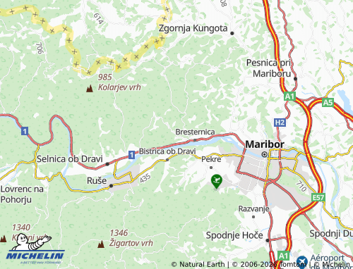 MICHELIN Srednje map - ViaMichelin