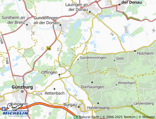MICHELIN Gundremmingen map - ViaMichelin