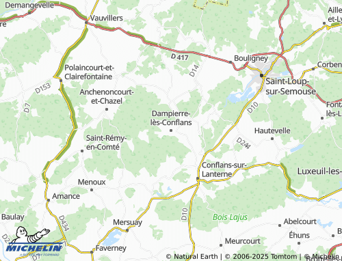 Carte MICHELIN Dampierre-lès-Conflans - ViaMichelin