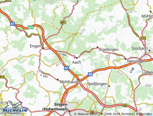 Carte MICHELIN Aach - ViaMichelin