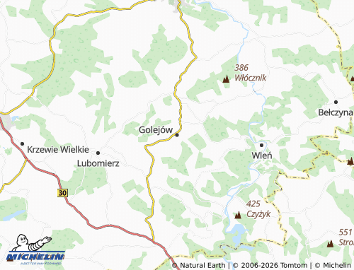 MICHELIN Golejów map - ViaMichelin