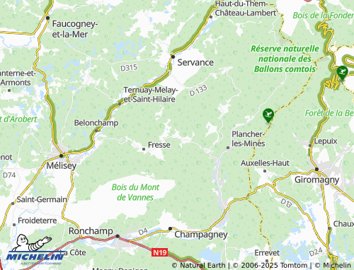MICHELIN-Landkarte Le Montaujeux - ViaMichelin