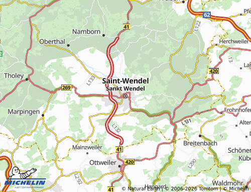 MICHELIN-Landkarte Sankt Wendel - ViaMichelin