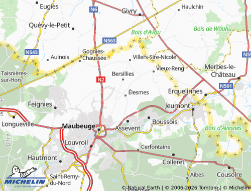 Carte MICHELIN Élesmes - ViaMichelin