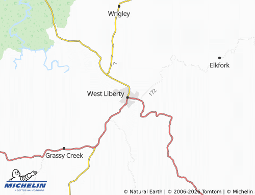 Carte MICHELIN West Liberty - ViaMichelin