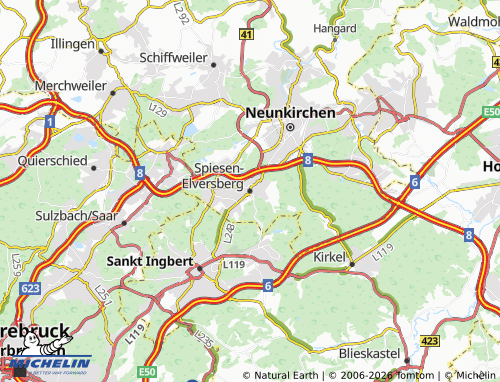 Mapa MICHELIN Spiesen-Elversberg - ViaMichelin